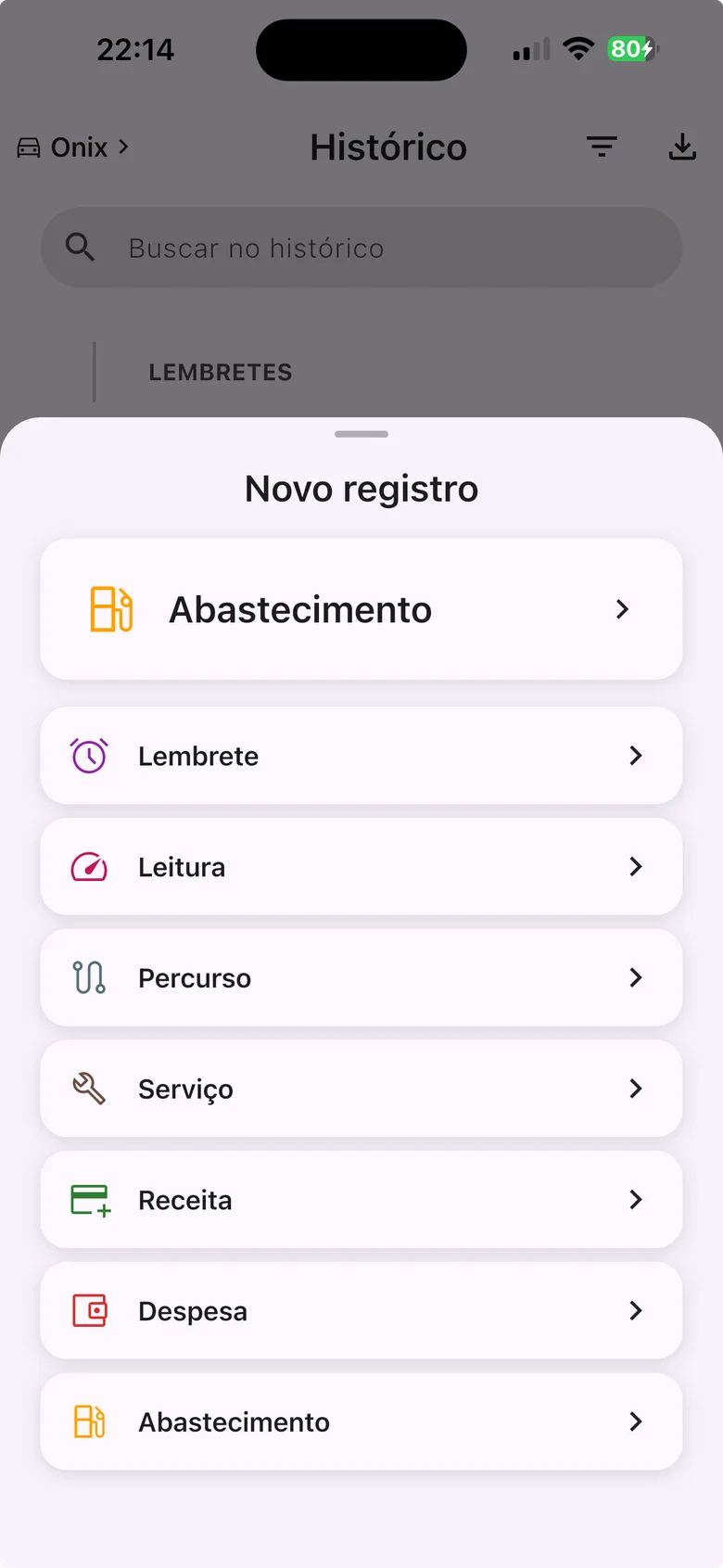registre tudo em um só lugar